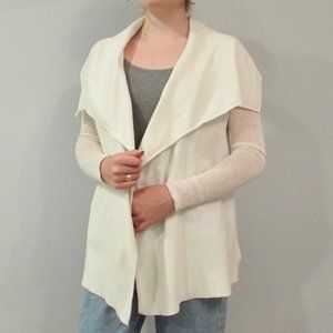 Theory Light Draped White Cardigan